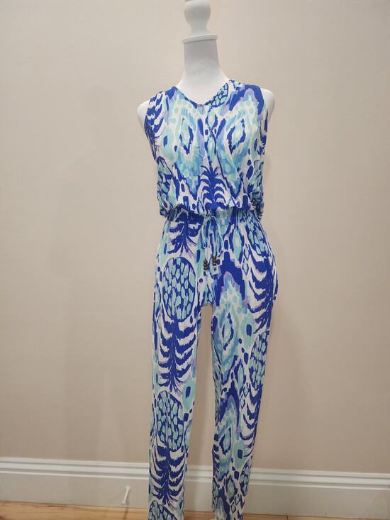 Lilly Pulitzer Pants - Lilly Pulitzer Women's Jumpsuit XS Blue Multicolor Abstract Print Sleeveless
